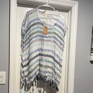 Striped Tassel Beach Coverup